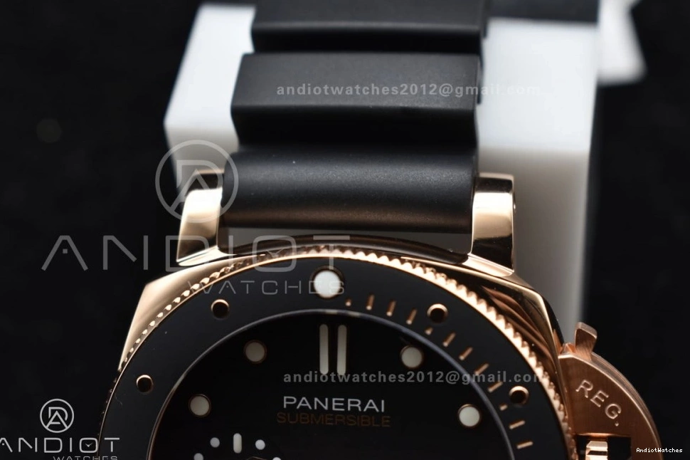PAM2164 Submersible Dial Black WrinkleFree Best on P Rubber VSF 992 Black Edition 42mm Strap 0927